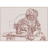 Sewing Santa Sketch Design 7.40 X 10.39