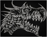 Sketch Dragon Head 10.02 X 12.65 (254.5mm X 321.3mm)