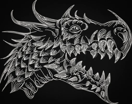 Sketch Dragon Head 10.02 X 12.65 (254.5mm X 321.3mm)