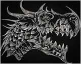 Sketch Dragon Head 10.02 X 12.65 (254.5mm X 321.3mm)