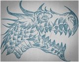 Sketch Dragon Head 4.92 X 6.21 (125mm X 157.7mm)