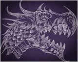 Sketch Dragon Head 6.10 X 7.70 (155mm X 195.6mm)