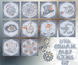 Steampunk Quilt Squares- Full Set 6.00 X 6.00 (152.4mm X 152.4mm)