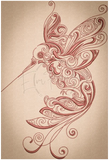 Swirly Hummingbird 11.38 X 7.69 (289.1mm X 195.3mm)