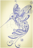 Swirly Hummingbird 13.42 X 9.06 (340.9mm X 231.1mm)
