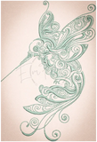 Swirly Hummingbird 7.02 X 4.74 (178.3mm X 120.4mm)