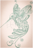 Swirly Hummingbird 7.02 X 4.74 (178.3mm X 120.4mm)