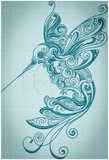 Swirly Hummingbird 9.05 X 6.11 (229.9mm X 155.2mm)