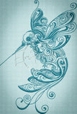 Swirly Hummingbird 9.05 X 6.11 (229.9mm X 155.2mm)