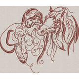 Swirly Santa & Horse 4.93 X 5.78