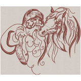 Swirly Santa & Horse 4.93 X 5.78