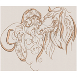 Swirly Santa & Horse 7.51 X 8.80