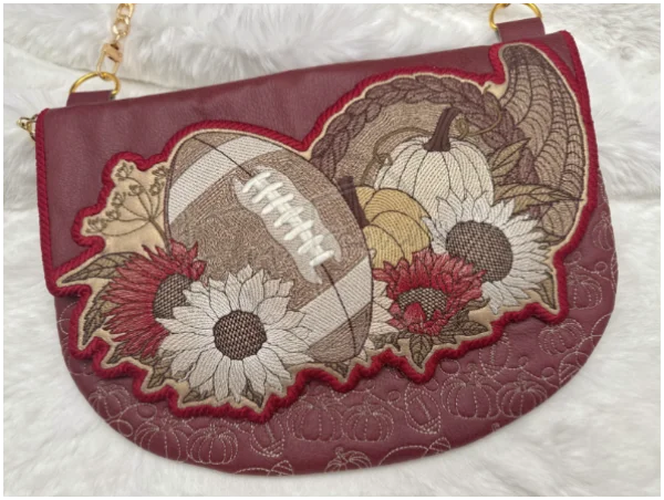 TopZip Flap Bag - Football Cornucopia – EmFreudery Designs