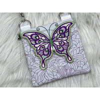 Topzip Flap Bag - Stained Glass Butterfly