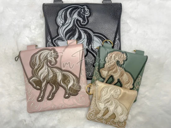 Topzip Flap Bag - Swirly Horse