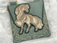 Topzip Flap Bag - Swirly Horse