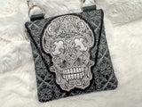 TopZip Flap Bag - Trapunto Skull