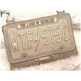 Topzip Flap Bag - Wtf License Plate