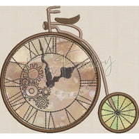 Vintage Clockwork Bicycle Applique