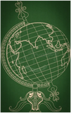 Vintage Globe Outline 11.61 X 7.31 (294.9mm X 185.6mm)