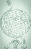 Vintage Globe Outline 6.89 X 4.34 (175mm X 110.2mm)