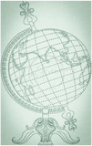 Vintage Globe Outline 6.89 X 4.34 (175mm X 110.2mm)