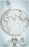 Vintage Globe Outline 9.70 X 6.11 (246.4mm X 155.2mm)