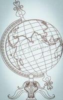 Vintage Globe Outline 9.70 X 6.11 (246.4mm X 155.2mm)