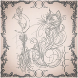 Witchy Quilt Square 9 6 X 6 (152.4mm X 152.4mm)