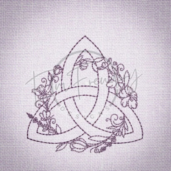 Witchy Quilt Square - Triquetra