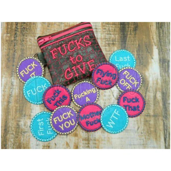 ZipBag 4X4 - Bag O' Fucks with Fuck Felties – EmFreudery Designs