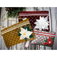 Zipbag - Quilted Christmas Poinsettia