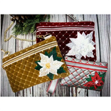 Zipbag - Quilted Christmas Poinsettia