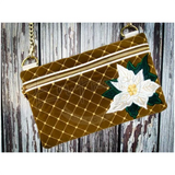 Zipbag - Quilted Christmas Poinsettia 6.28 X 9.85