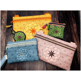 Zipbag - Quilted Circle Flowers