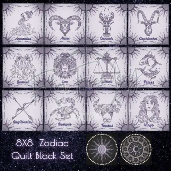 Zodiac Quilt Squares - Full Set 7.80 X (198Mm 198Mm)