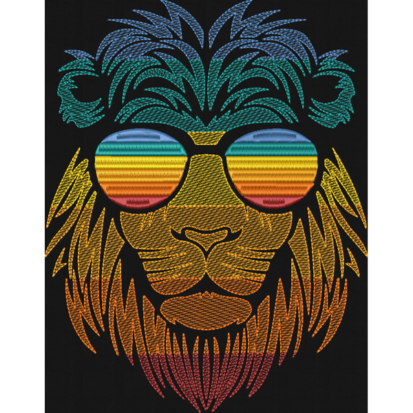 Rainbow Lion - Large Hoop