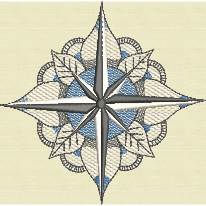 Compass Rose Cross Stitch Pattern Instant Download Simple 